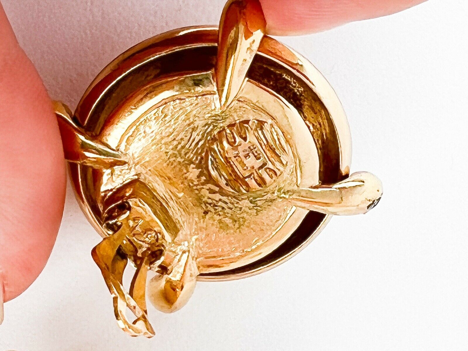 1980`s Yves Saint Laurent Large Earrings Round Made in France, YSL Vintage Clip-on earrings