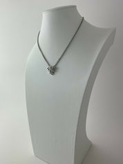 【SOLD OUT】YSL Yves Saint Laurent Vintage Silver Tone Star ETE Necklace Rhinestone