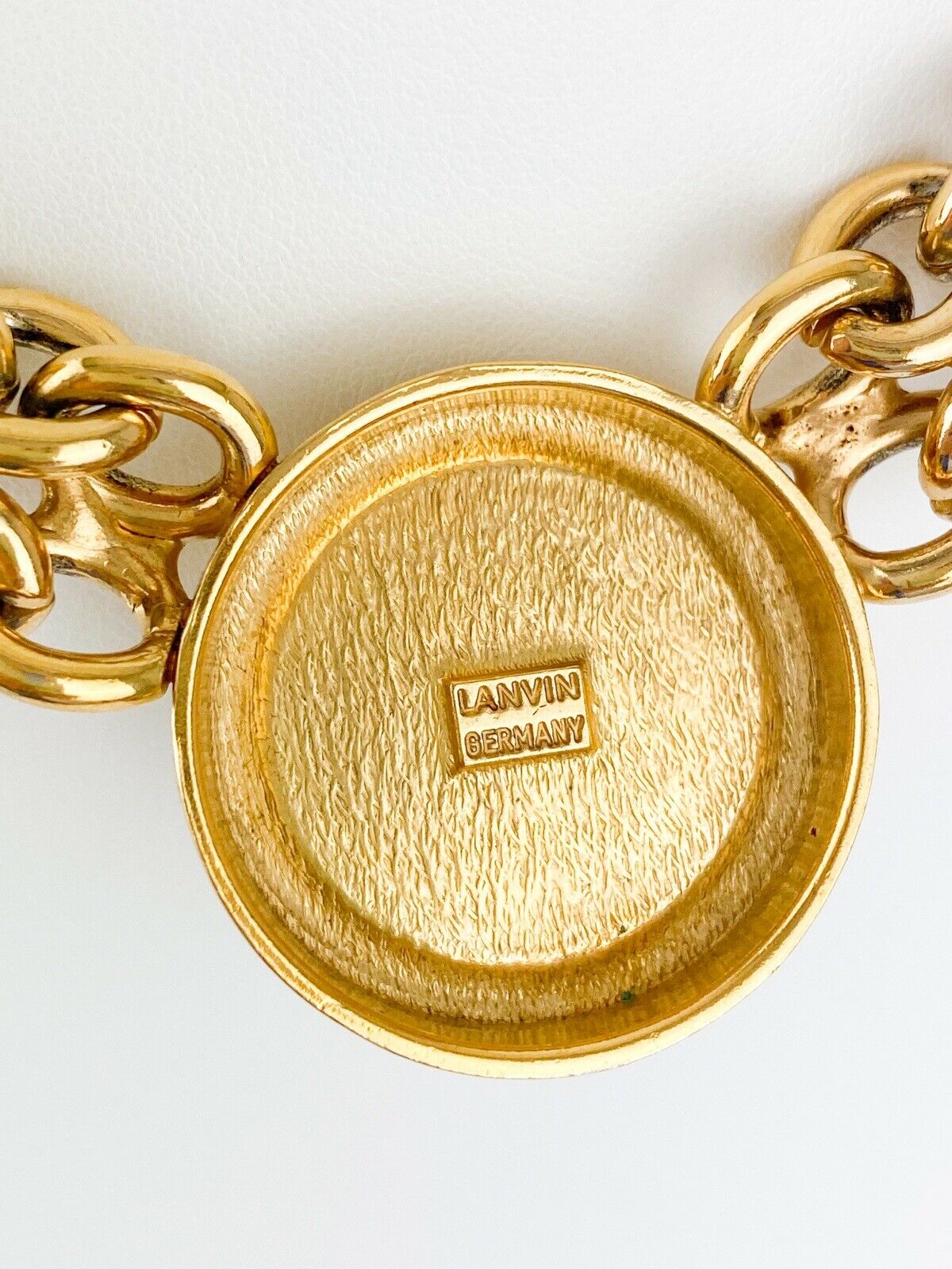 LANVIN Germany Gold Tone Gorgeous Choker Necklace Faux Pearl Vintage