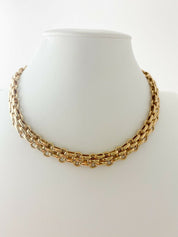 Christian Dior Gold Tone Vintage Beautiful Choker Chain Necklace