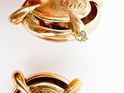 1980`s Yves Saint Laurent Large Earrings Round Made in France, YSL Vintage Clip-on earrings