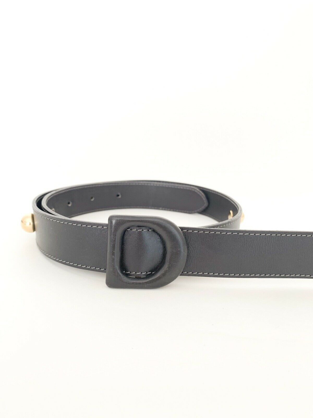 Christian Dior Black D BUCKLE Leather Belt Stunning 75 S