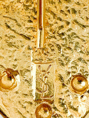YSL Yves Saint Laurent Vintage Gold Tone Heart Pendant Brooch Pin