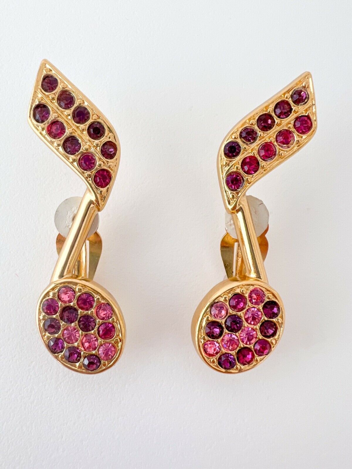 【SOLD OUT】YSL Yves Saint Laurent Vintage Earrings Musical Note Pink Made in France