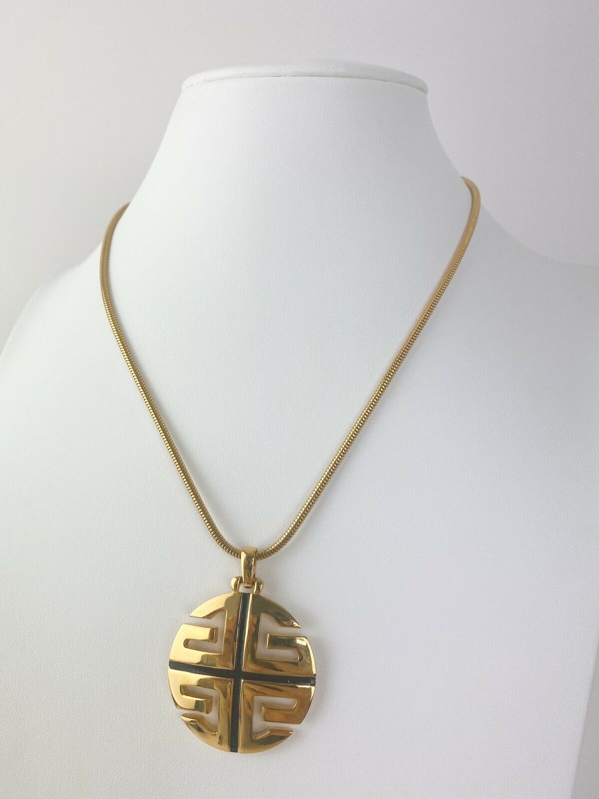 【SOLD OUT】Givenchy Paris New York Vintage Gold Tone Logo Necklace