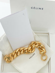 【SOLD OUT】Celine Vintage Gold Tone Phoebe Philo Chain Bracelet Made in Italy