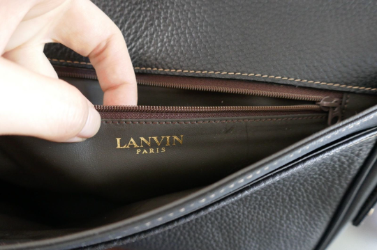LANVIN PARIS Cross Body Shoulder Bag Near Excellent Flap Vintage