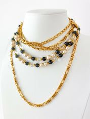 Lanvin  Paris Faux pearl and Glass Beads Multi-Strand Long Necklace Very Rare 2 Ways