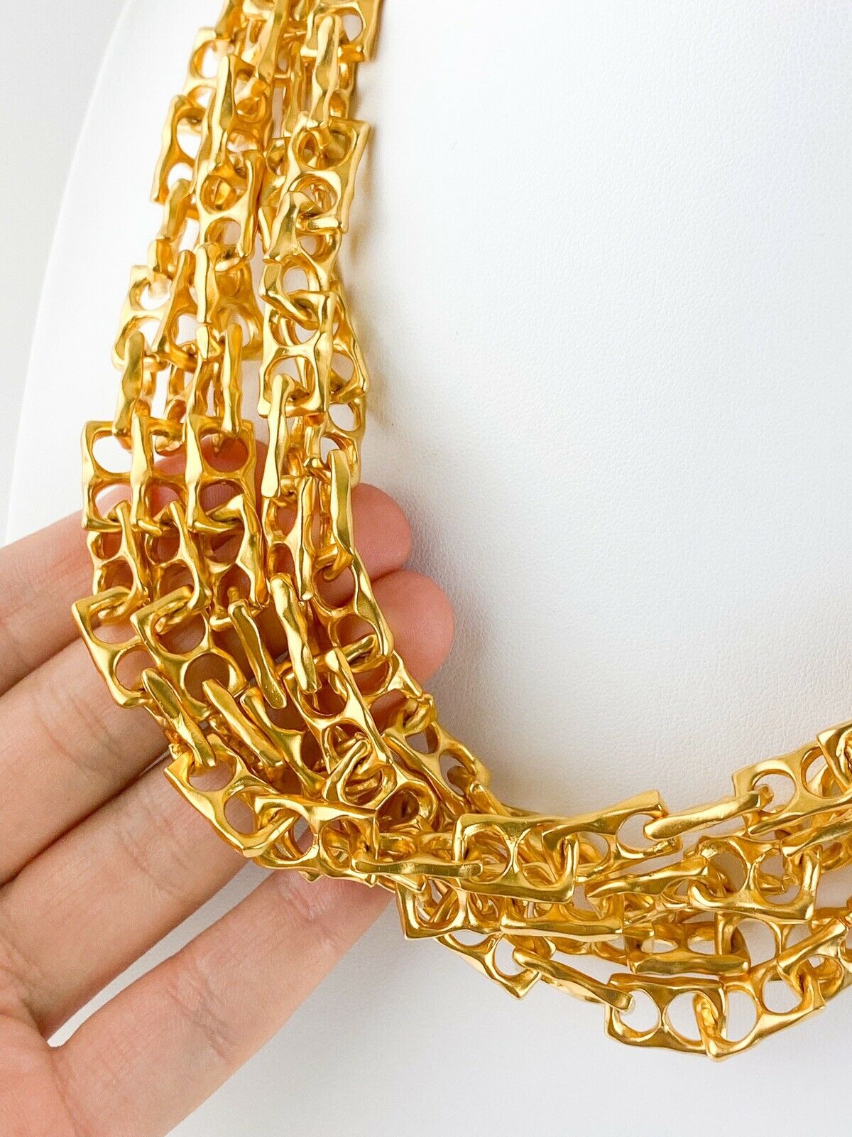 【SOLD OUT】Karl Lagerfeld Vintage Gold Tone Multi-Strands Chain Necklace Collector Piece