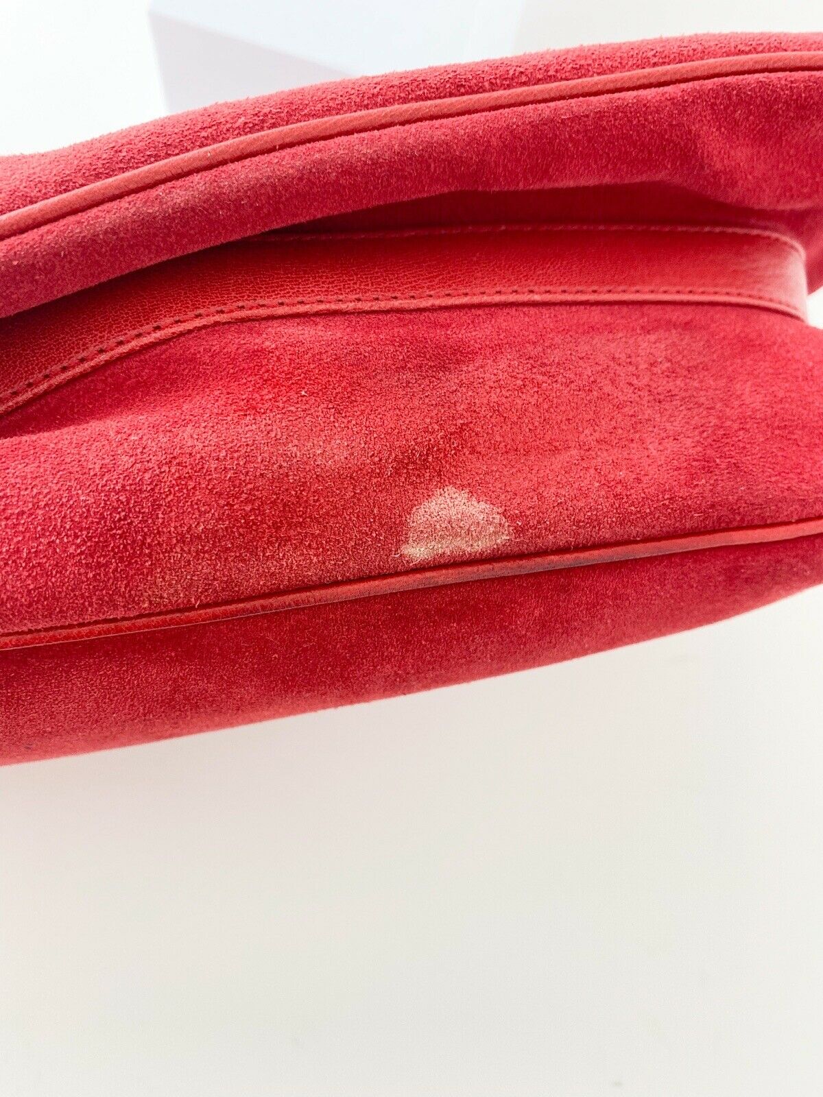 【SOLD OUT】NINA RICCI Red Suede Leather Shoulder Bag Handbag Made in Italy