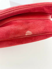 【SOLD OUT】NINA RICCI Red Suede Leather Shoulder Bag Handbag Made in Italy