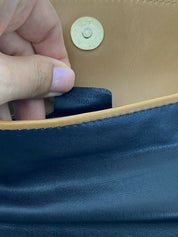 CELINE Vintage Leather Clutch Bag Logo Made in Italy Black Brown