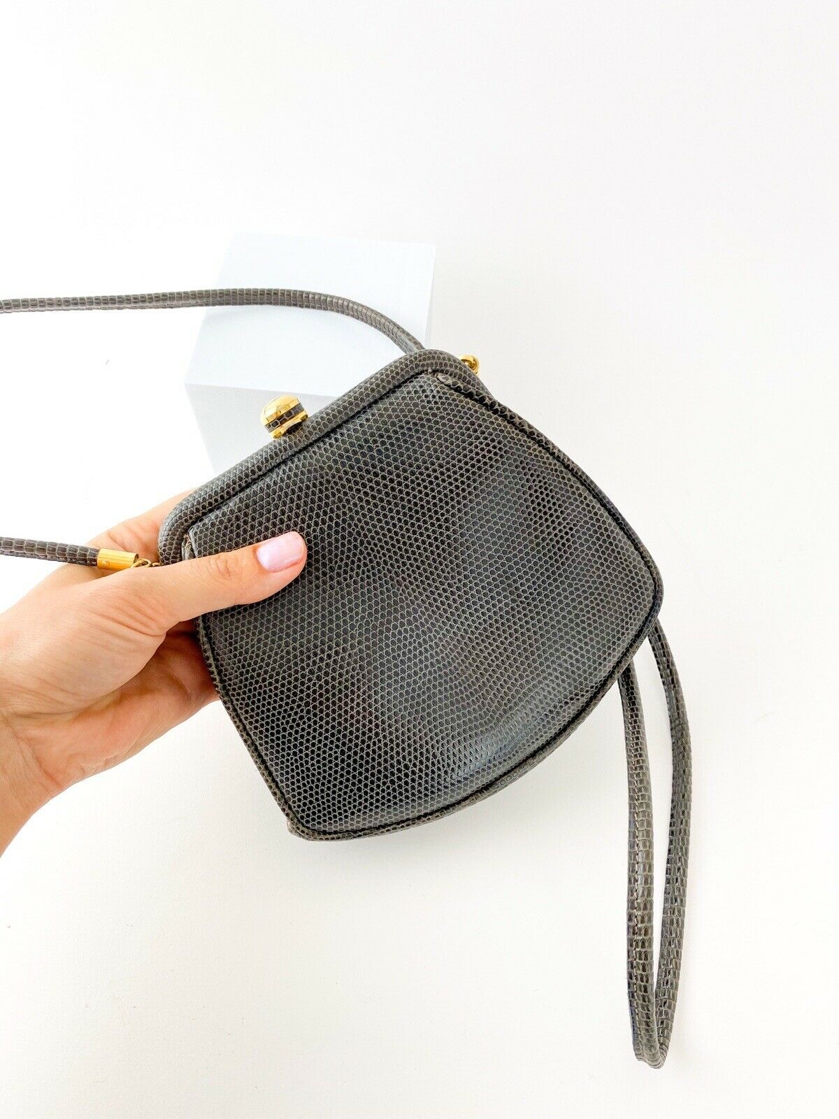 Valentino Garvani Lizard Mini Shoulder Bag Crossbody Bag Made in Italy Vintage