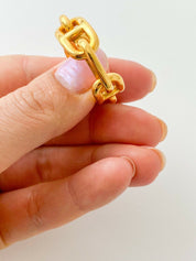 【SOLD OUT】Hermes Vintage Gold Tone Ragate Chain Scarf Ring Elegant