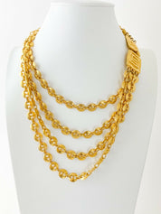 Vintage Multi-Strands Chain Necklace Gold Tone Gorgeous