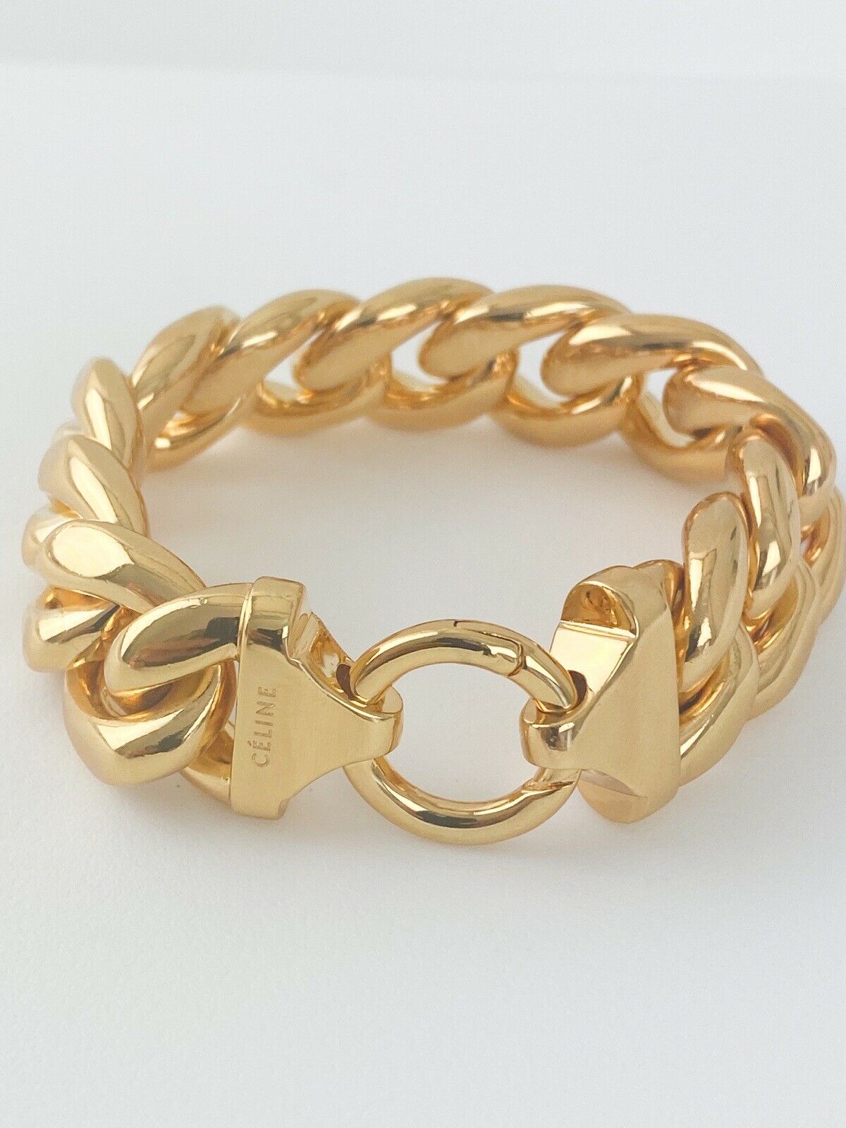 【SOLD OUT】Celine Vintage Gold Tone Phoebe Philo Chain Bracelet Made in Italy