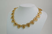 【SOLD OUT】Christian Dior Gold Tone Triangle Link Choker Necklace Rhinestone Vintage