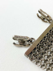CHANEL Silver Tone Metallic Massive Choker Collar Necklace Beads Made in France