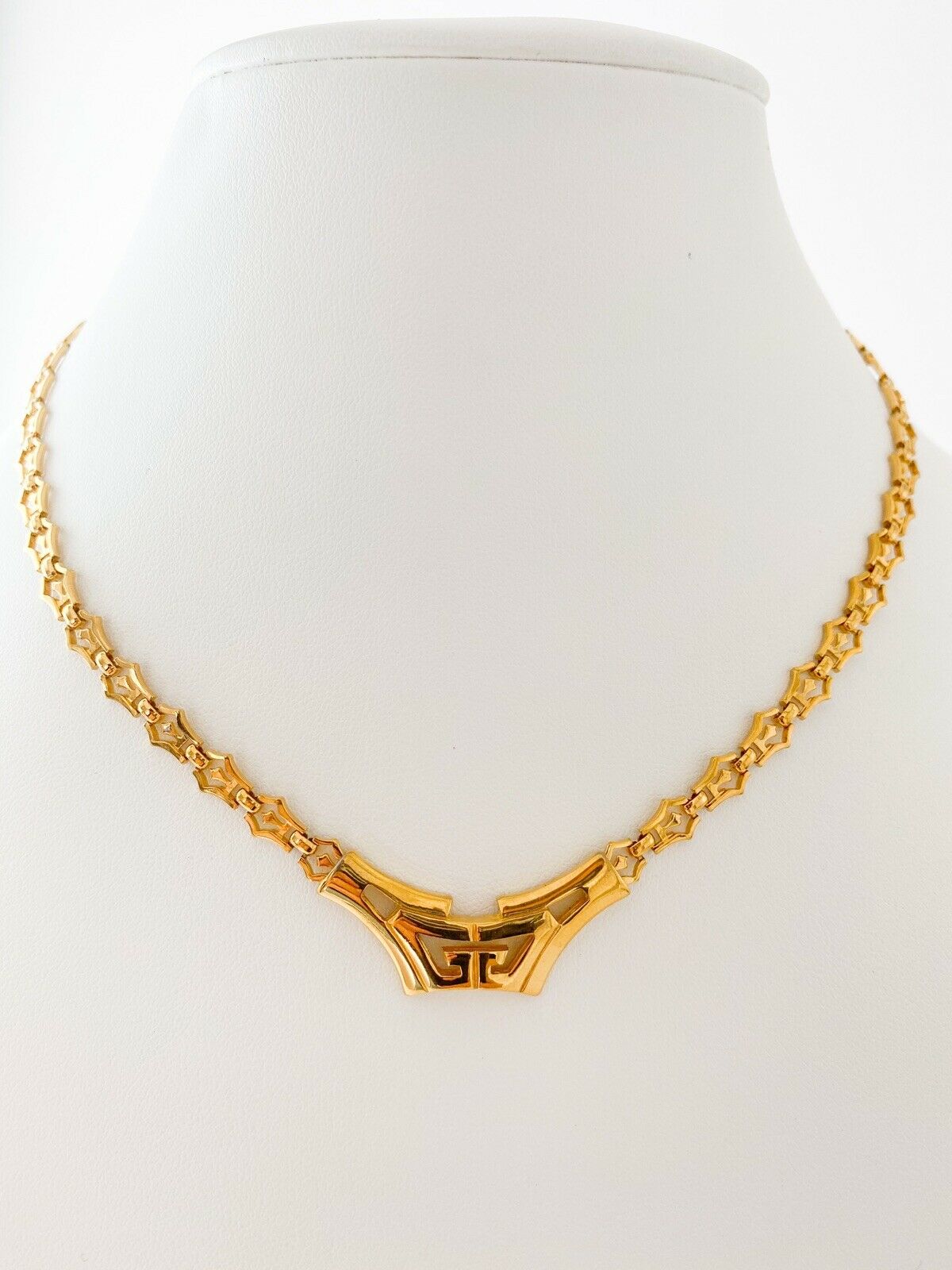 【SOLD OUT】Givenchy Paris Vintage Gold Tone Logo Choker Necklace