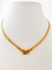 【SOLD OUT】Givenchy Paris Vintage Gold Tone Logo Choker Necklace