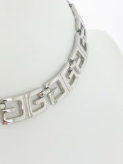 Givenchy Paris New York 1978 Vintage Silver Tone Logo Link Necklace Choker
