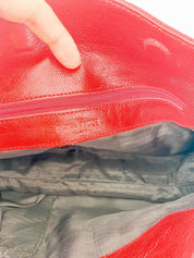 【SOLD OUT】NINA RICCI Red Suede Leather Shoulder Bag Handbag Made in Italy
