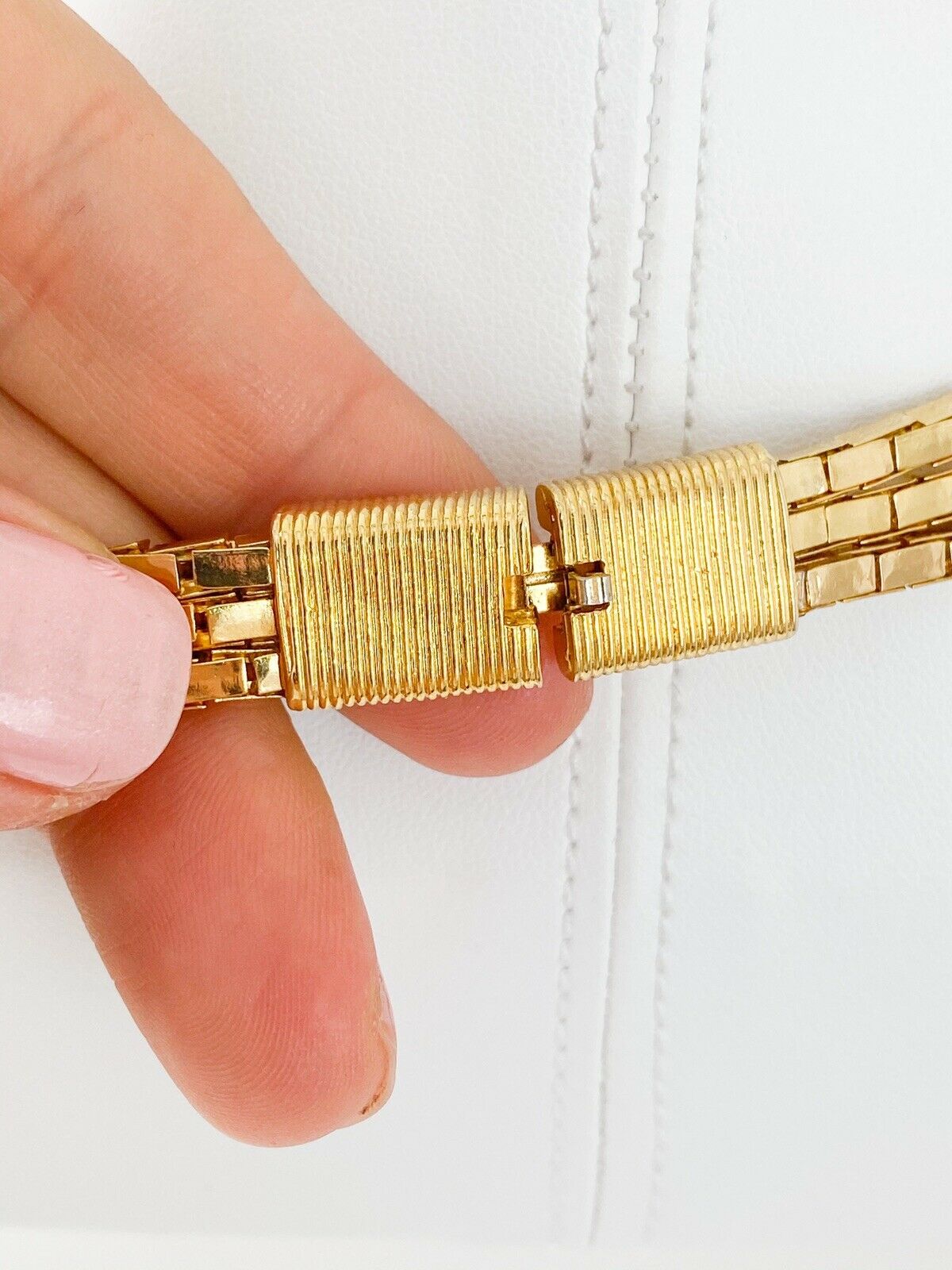 Balenciaga Paris Gold Tone Vintage Charm Necklace Black Enamel