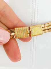 Balenciaga Paris Gold Tone Vintage Charm Necklace Black Enamel