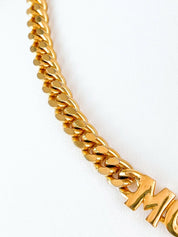 【SOLD OUT】Moschino Vintage Gold Tone Choker Necklace Chain Logo Charm