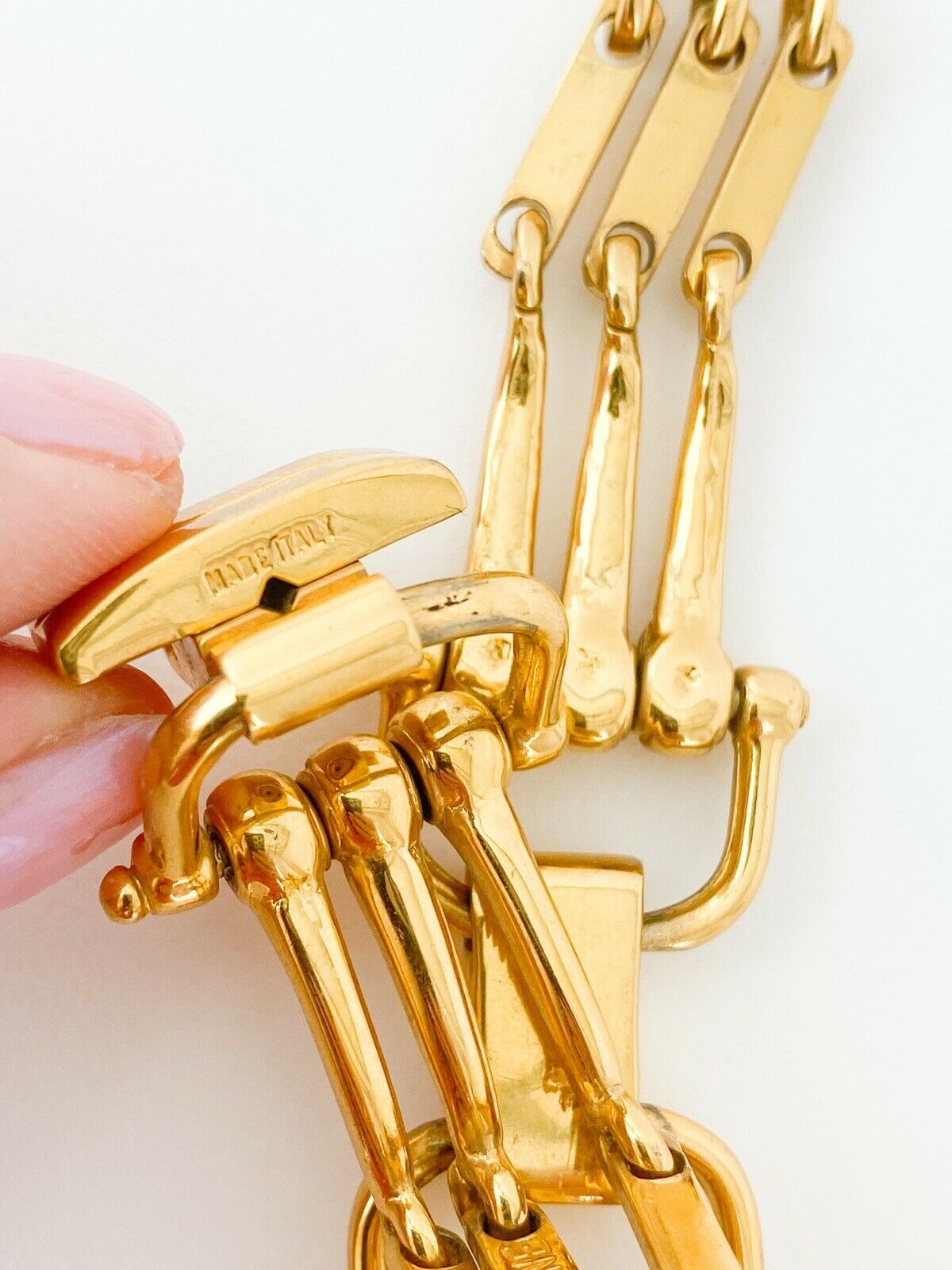 Celine Paris Gold Tone Bracelet Made in Italy Stylish