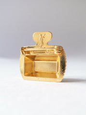 YSL Yves Saint Laurent Perfume Bottle Gold Tone Brooch Pin Vintage