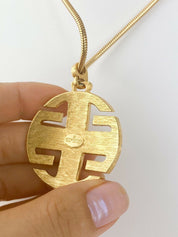 【SOLD OUT】Givenchy Paris New York Vintage Gold Tone Logo Necklace