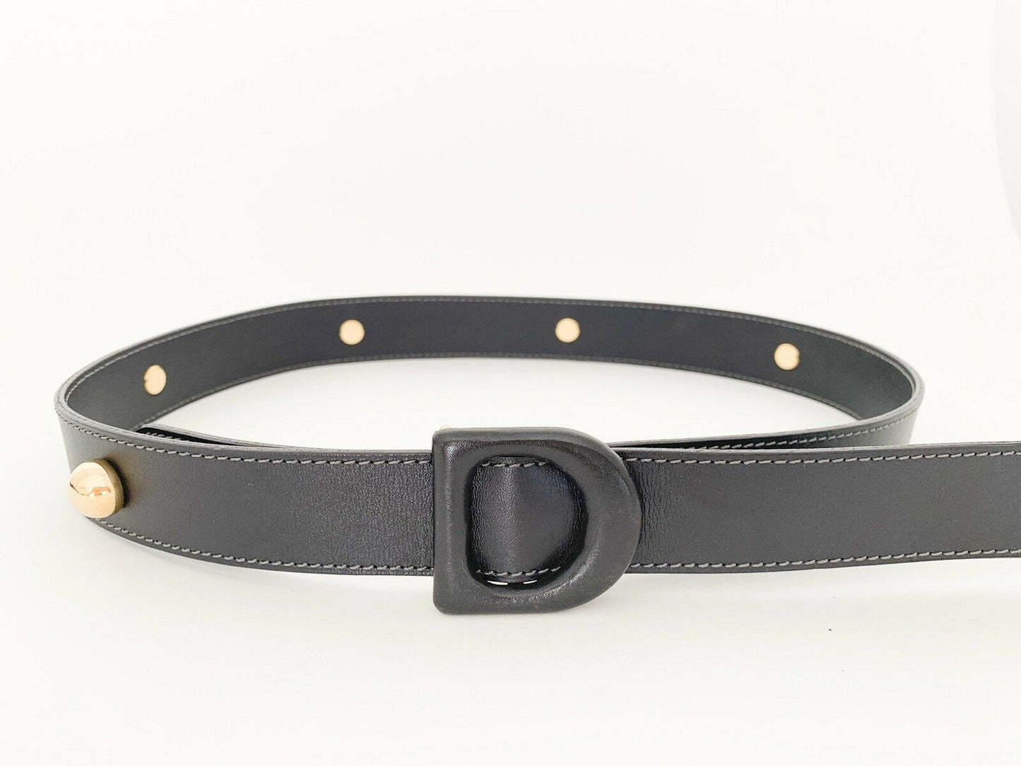 Christian Dior Black D BUCKLE Leather Belt Stunning 75 S