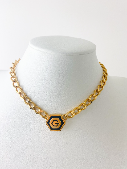 【SOLD OUT】Givenchy Chain Choker Necklace Gold Plated Vintage Excellent Condition
