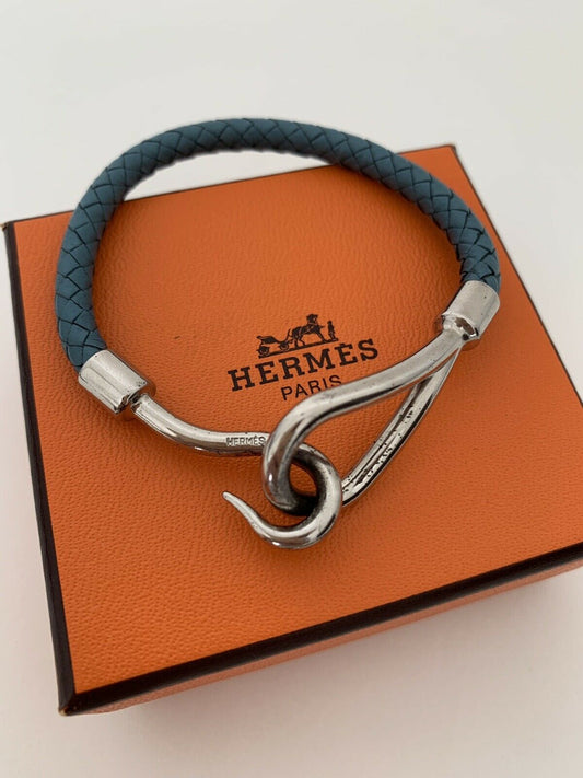 Hermes Bracelet Bangle Leather Jumbo Hook Original Box Made In France