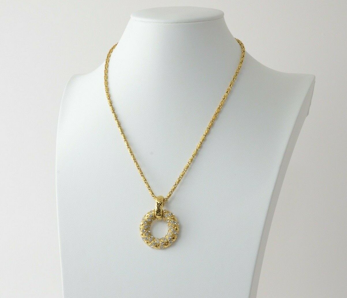 Vintage Yves Saint Laurent logo necklace 