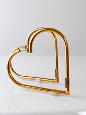 Moschino Vintage Gold Tone Heart Hoop Earrings Openwork Large