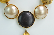 YSL Yves Saint Laurent Rive Gauche Vintage Massive Charm Necklace Made in France