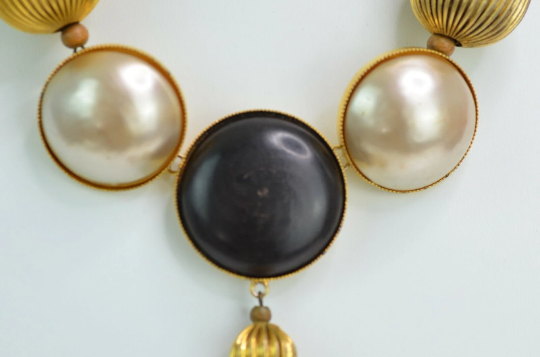 YSL Yves Saint Laurent Rive Gauche Vintage Massive Charm Necklace Made in France
