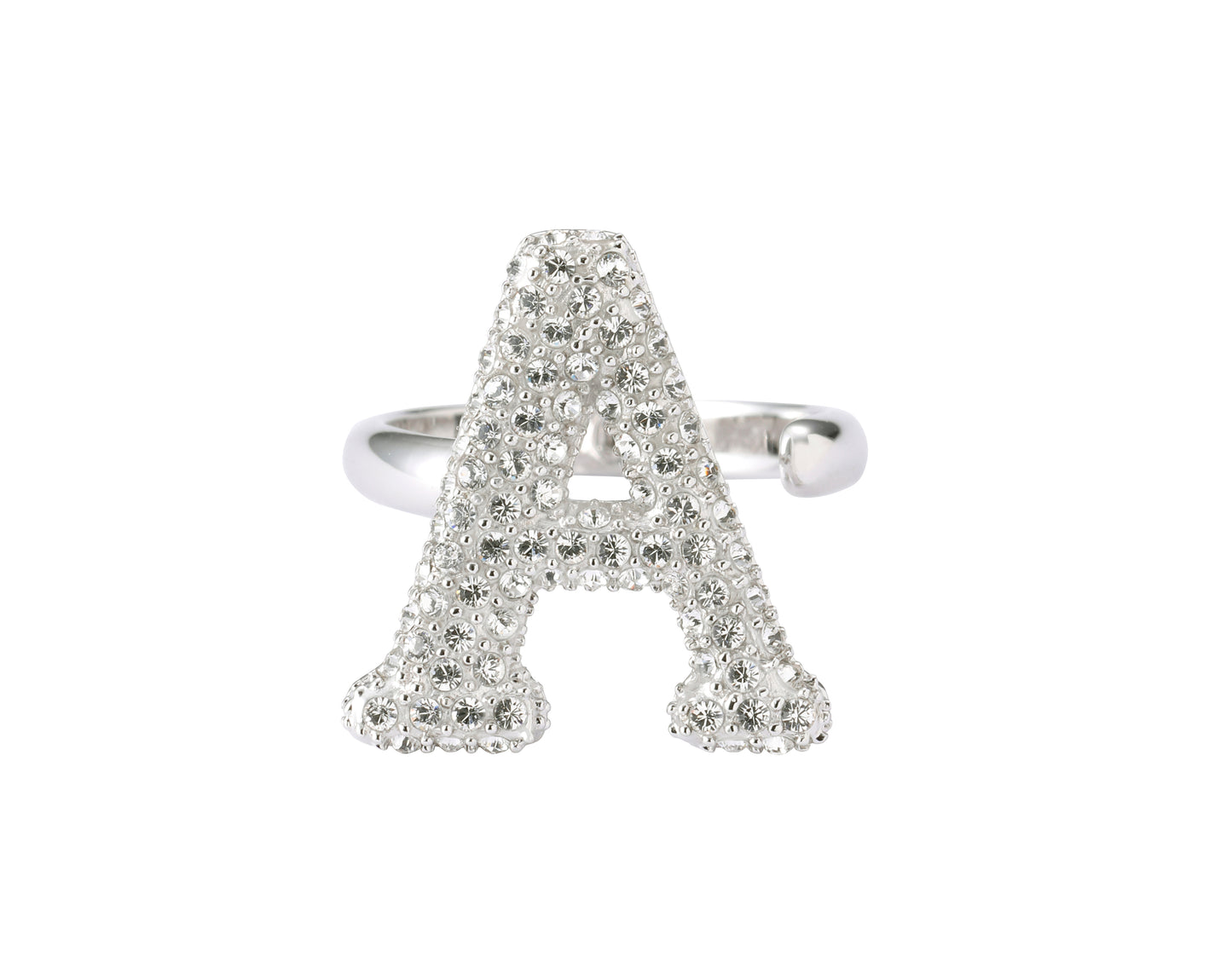 Initial Swarovski  Ring  A  - Alphabet ring