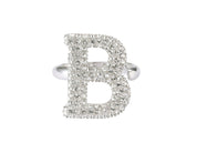 Initial Swarovski  Ring  B - Alphabet ring