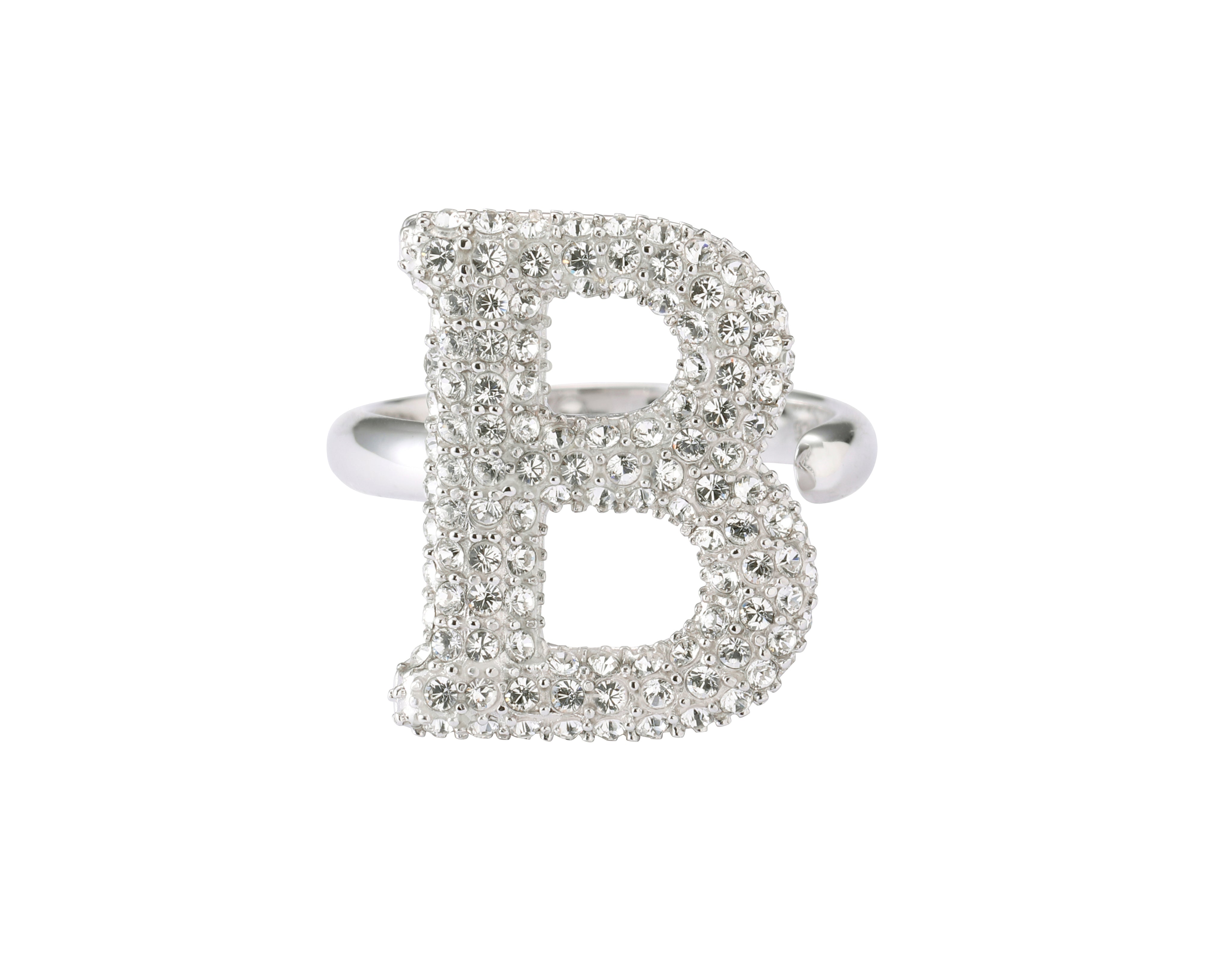 Initial Swarovski  Ring  B - Alphabet ring