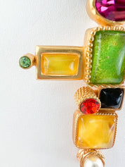 Christian Lacroix Vintage Necklace Choker Cross Gold