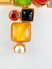 Christian Lacroix Vintage Necklace Choker Cross Gold