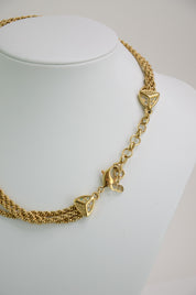 Vintage Christian Dior Gold Tone Gorgeous Choker Pendant Necklace Faceted Glass Rhinestones Vintage
