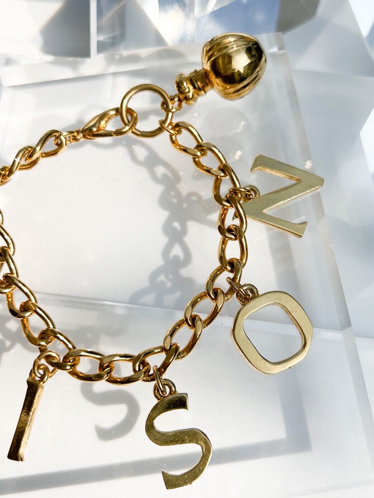 Christian Dior Germany Vintage Charm Bracelet  Gold Poison Perfume