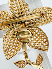 Celine Made in Italy Vintage Large Brooch Pin Women Jewelry Gold