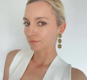 Vintage Christian Dior Earrings, Dior monogram logo Earrings, Earrings Dangle Gold, Dior Coin Drop Earrings, Earrings large gold