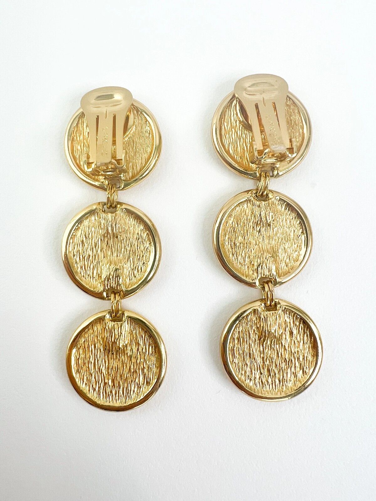 Vintage Christian Dior Earrings, Dior monogram logo Earrings, Earrings Dangle Gold, Dior Coin Drop Earrings, Earrings large gold