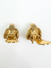 Vintage Iconic Christian Dior Bee Earrings, Gold Tone Earrings, Stud Earrings, Vintage Earrings, Vintage Rhinestone, Jewelry for women